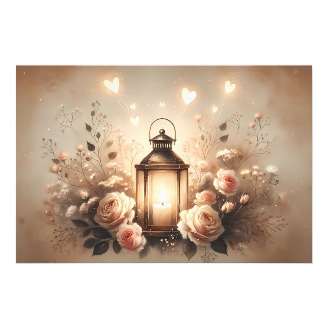 Impression Photo Bouquet de lanterne rose Glow (Devant)