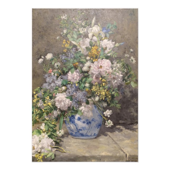 Impression Photo Bouquet de printemps vintage Pierre Auguste Renoir (Devant)