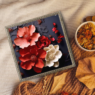 Impression Photo Bouquet frappant de fleurs rouges et blanches