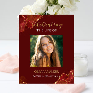 Impression Photo Bourgogne & Gold Greenery Affiche de bienvenue fun