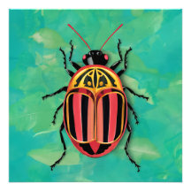 Bousier coloré avec bande rouge, noire et jaune