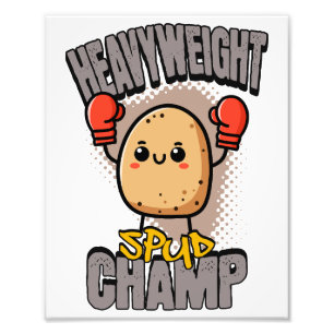 Impression Photo Boxeur Patate Champion poids lourd Pomme de terre