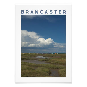 Impression Photo Brancaster Norfolk marais salant et voiliers 