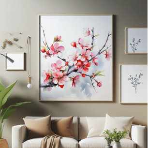 Impression Photo Branche de cerise en fleurs