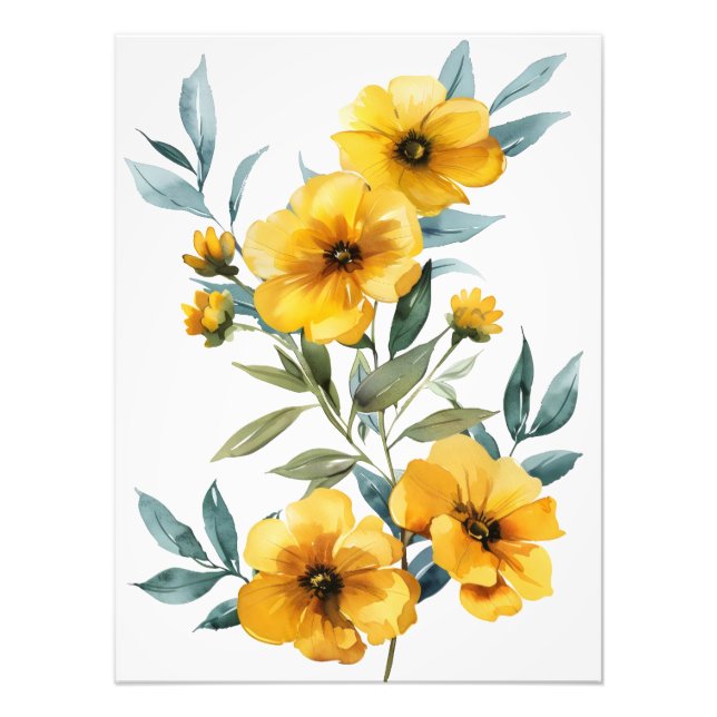 Impression Photo Branche de fleurs jaunes (Devant)