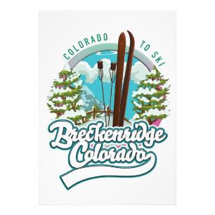 Impression Photo Breckenridge, Colorado logo de ski vintage