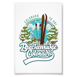 Impression Photo Breckenridge, Colorado logo Vintage de ski