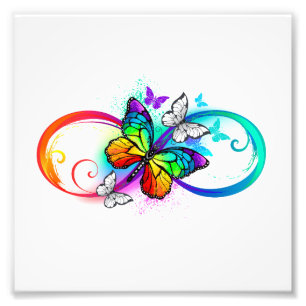 Impression Photo Bright infinity with rainbow butterfly