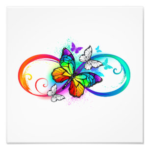 Impression Photo Bright infinity with rainbow butterfly