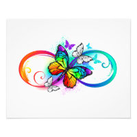 Bright infinity with rainbow butterfly