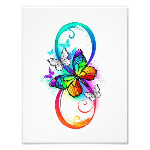 Impression Photo Bright infinity with rainbow butterfly
