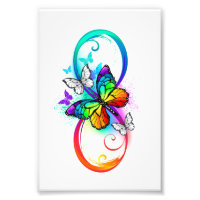 Bright infinity with rainbow butterfly