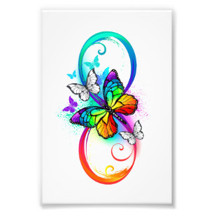 Impression Photo Bright infinity with rainbow butterfly