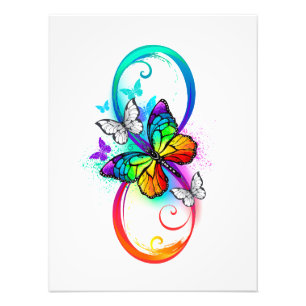 Impression Photo Bright infinity with rainbow butterfly