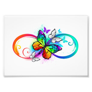 Impression Photo Bright infinity with rainbow butterfly