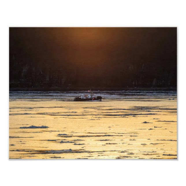 Impression Photo Brise-glace au coucher du soleil (Devant)