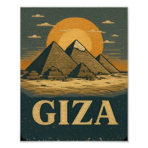 Impression Photo Broderie Pyramides égyptiennes de Gizeh Grande Pyr