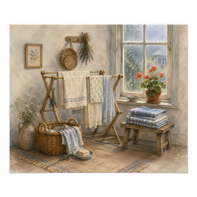 Impression Photo Buanderie de Cottage Jour de Pluie (Devant)