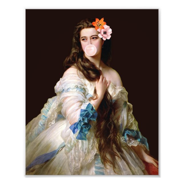 Impression Photo Bubble Gum Diva avec deux fleurs (Devant)