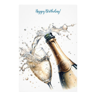 Impression Photo Bubbly champagne Joyeux anniversaire