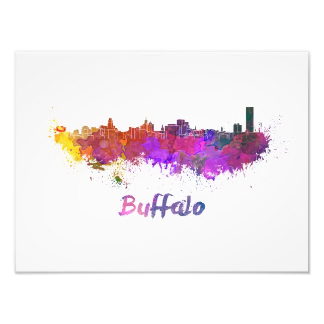 Impression Photo Buffalo skyline in watercolor (Devant)