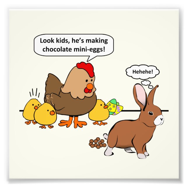 Impression Photo Bunny fait chocolat poop drôle dessin animé (Devant)