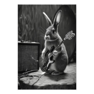 Impression Photo Bunny Jouer une guitare