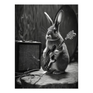 Impression Photo Bunny Jouer une guitare
