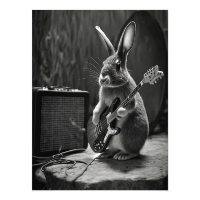 Impression Photo Bunny Jouer une guitare (Devant)