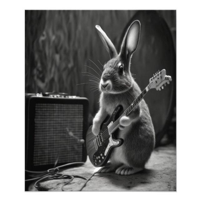 Impression Photo Bunny Jouer une guitare (Devant)