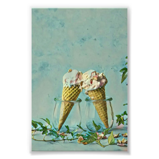 Impression Photo Cadeau amoureux de crème glacée (Devant)