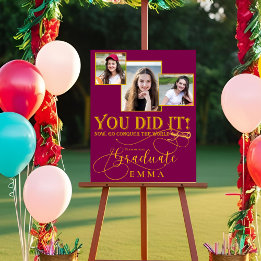 Impression Photo Cadeau de fin d'études multi-photos Red Gold 2026