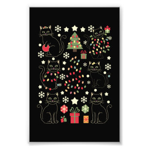 Impression Photo Cadeau de Noël pour amateur de chats pour propriét
