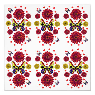 Impression Photo Cadeau floral personnalisé papillon printanier