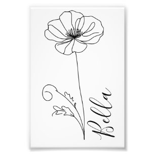 Impression Photo Cadeau personnalisé Août Fleur de naissance du pav