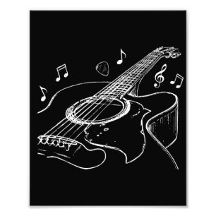 Impression Photo Cadeau pour musicien joueur de guitare acoustique