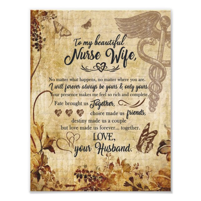 Impression Photo Cadeaux de femme infirmière | Lettre À Ma Belle Fe (Devant)