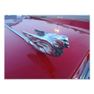 Impression Photo Cadillac rouge pilotant l'ornement de capot de