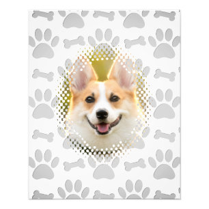 Impression Photo Cadre De Chien Motif Os Et Empreintes de pattes