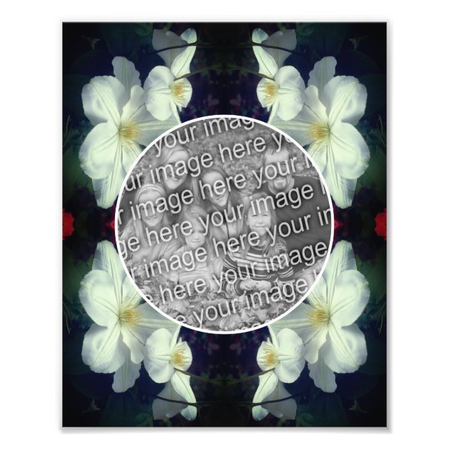 Impression Photo Cadre Fleurs Clematis Blanches Créez Votre Propre  (Devant)
