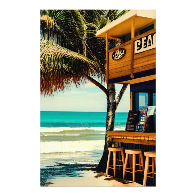 Impression Photo Cafe Bar de la plage de Bali (Devant)