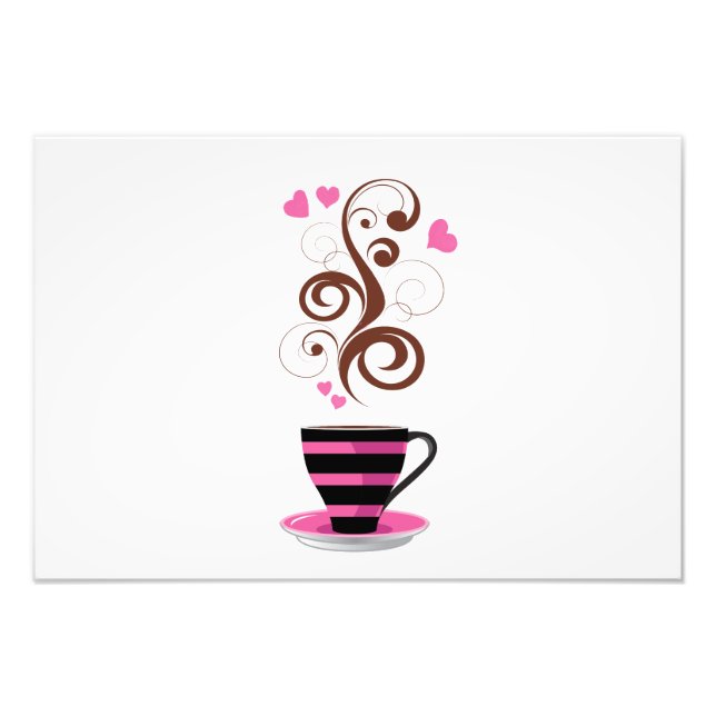 Impression Photo Café, Café Arabica, Café Noir, Coeurs (Devant)