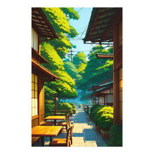 Impression Photo Café de jardin japonais en plein air