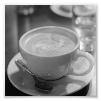 Impression Photo Café en latte noir et blanc
