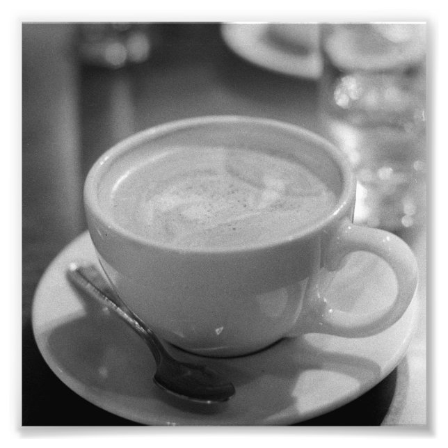 Impression Photo Café en latte noir et blanc (Devant)