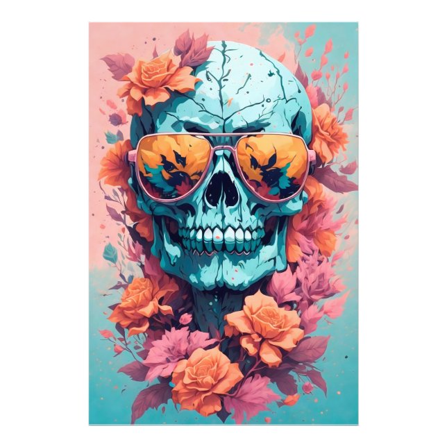 Impression Photo Calavera Floral Colorida (Devant)