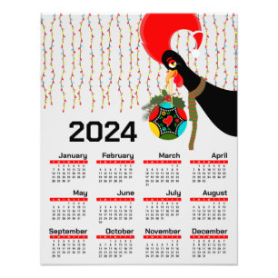 Impression Photo Calendrier de Noël 2024 du Rooster portugais