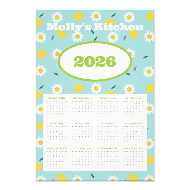 Impression Photo Calendrier personnalisé 2026 (Devant)