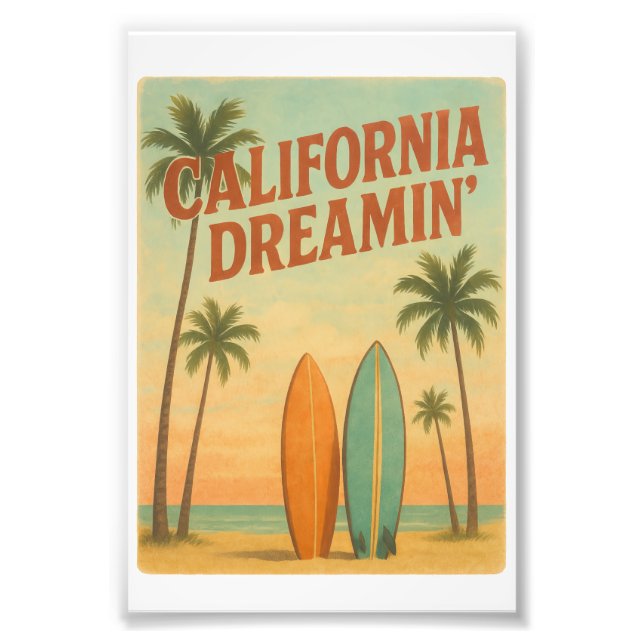 Impression Photo California Dreamin’ Retro 1970s Travel Design (Devant)