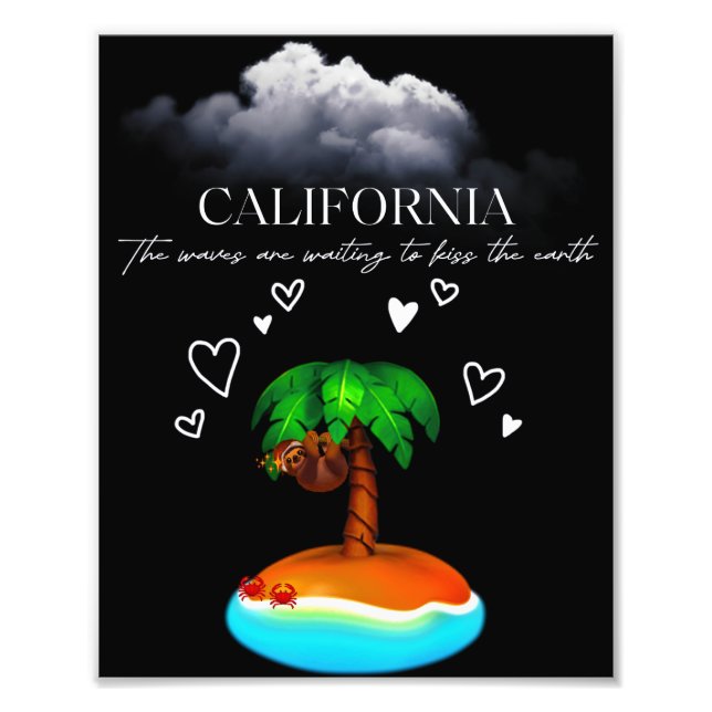 Impression Photo California, The Waves Are Waiting To Kiss The Eart (Devant)